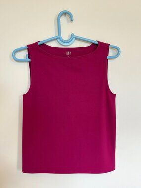 Gap Boat Neck Tank Top Bright Magenta Pink Size M